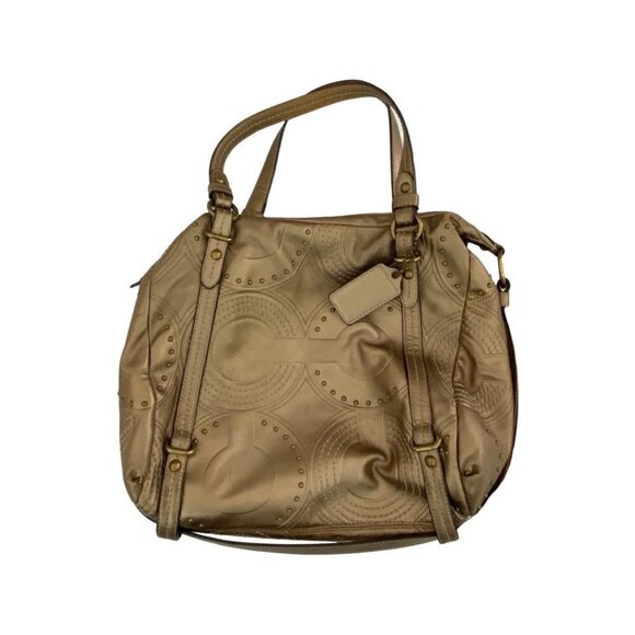 Coach Bronze Embossed Studded Bag - Picture 1 of 8